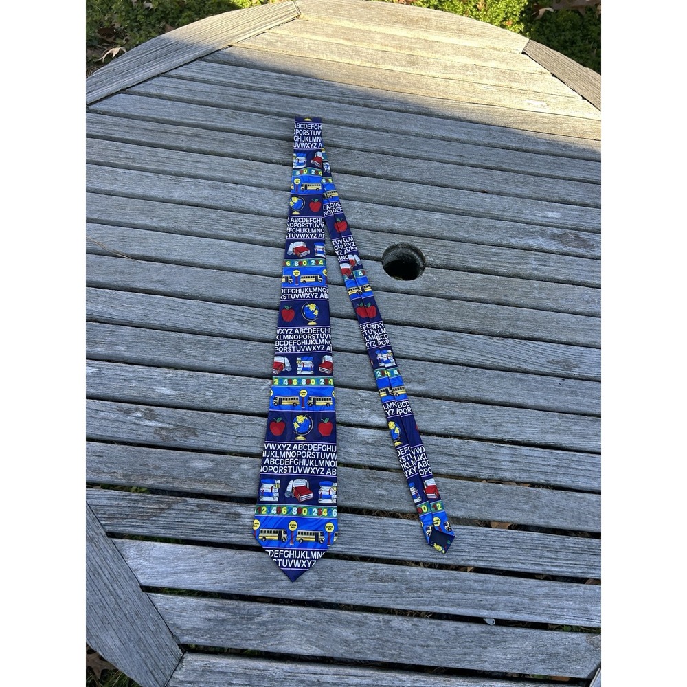 Steven Harris School Bus Mens Necktie Novelty Classic School and Buses Tie‎